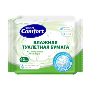 Comfort smart Влажная туалетная бумага №42 с алоэ вера