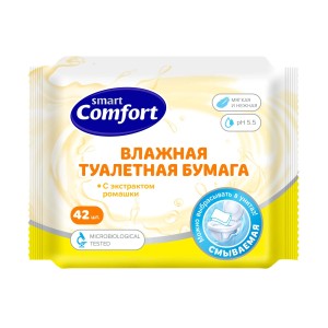 Comfort smart Влажная туалетная бумага №42 с ромашкой 