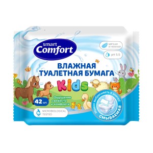 Comfort smart KIDS Влажная туалетная бумага №42 с ромашкой детская