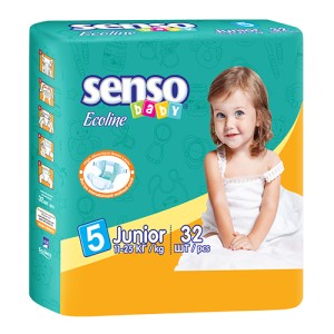 Senso Вaby Ecolne Подгузники для детей junior, 32 шт