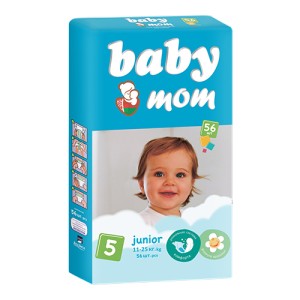 Вaby mom Подгузники для детей junior, 56 шт