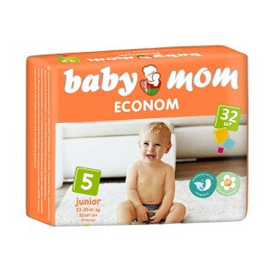 ВАВУ МОМ ECONOM Подгузники для детей junior, 32 шт