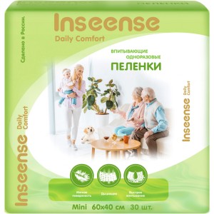 INSEENSE Пеленки одноразовые Daily Comfort 60х40см, 30 шт. 